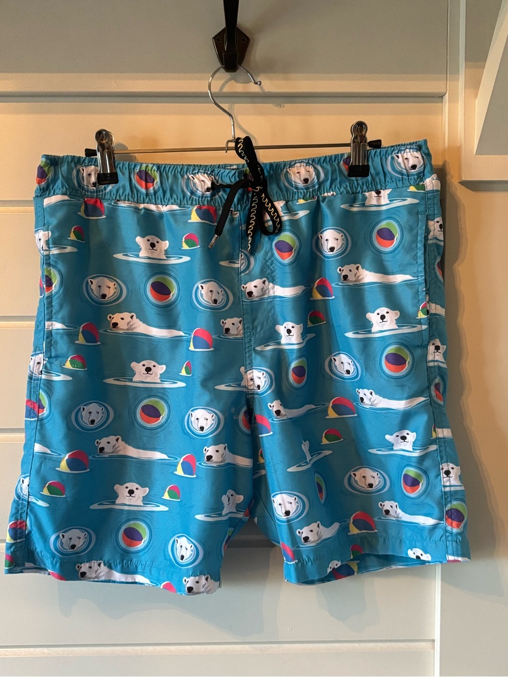 Surf Society men’s medium Blue Polar Bear Board Shorts Linned Swimming Trunks